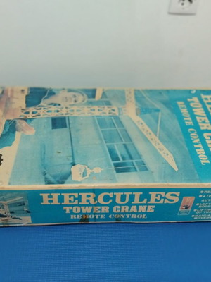 Lyra Hercules Tower Crane vintage toy used, Greek made 70s-80s