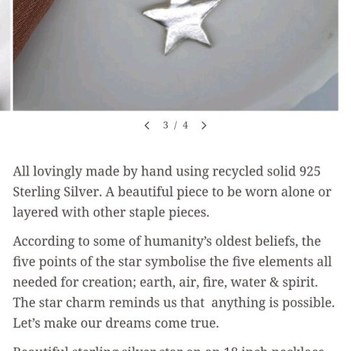 Skinny Wrists Lucky Charm Star Necklace like new