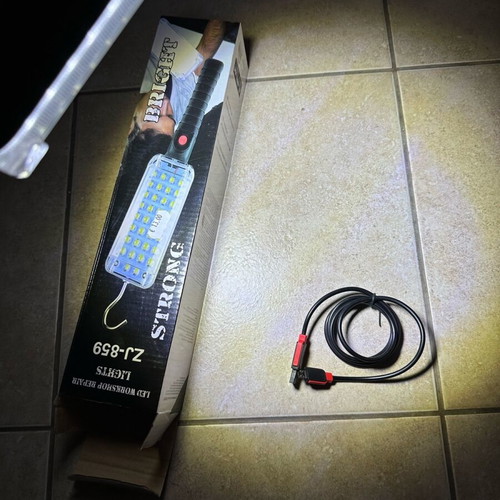Rechargeable lamp 34 led with hook, magnet and usb charger 28 cm new