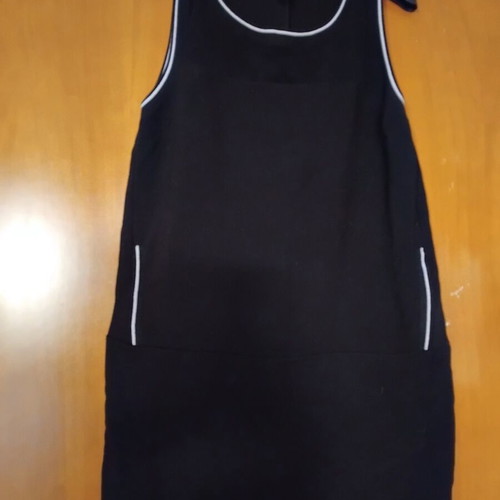 Stradivarius mini black dress with white trim and chest transparency like new