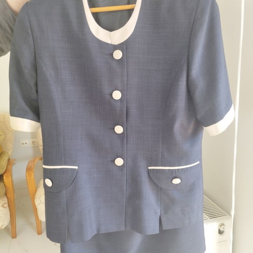 Vintage women's navy blue suit set size L like new
