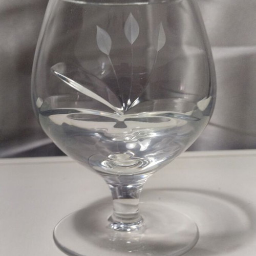 Studio N24 crystal cognac glass set of 6 with diamond engraving