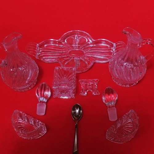 Spice set new 10 pieces, German vintage crystal