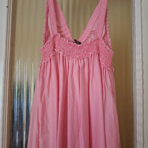Devotion silk maxi dress small like new, pink, 60% silk 40% cotton