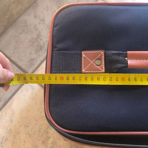 Cosmetic bag like new, blue and brown