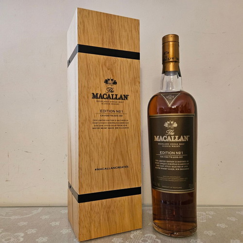 Macallan Edition No1 with wooden box new, Single Malt whisky