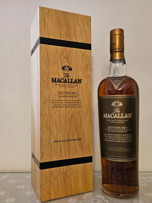 Macallan Edition No1 with wooden box new, Single Malt whisky