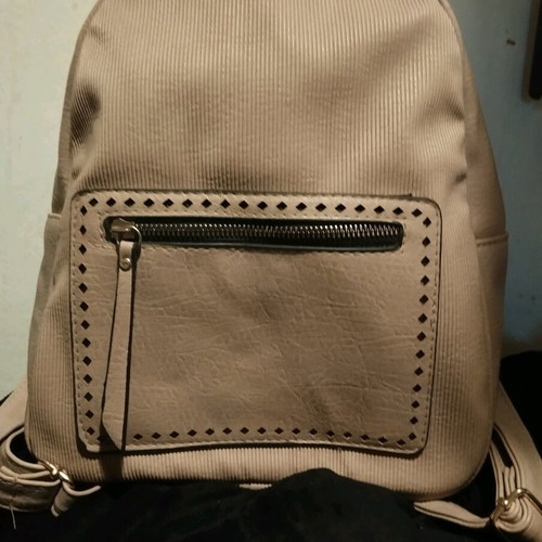 Cotle women's beige backpack new with front faux leather pocket