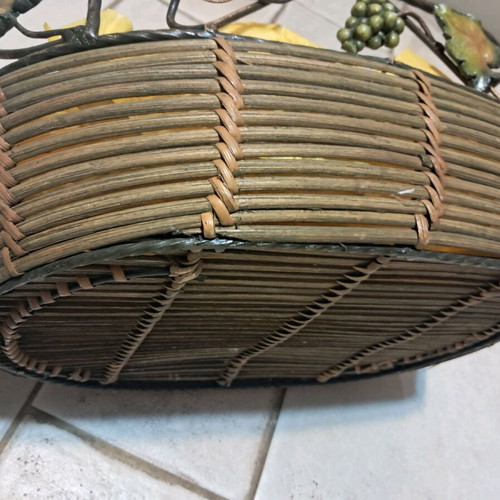 Metal basket like new with wine details for wine bottles