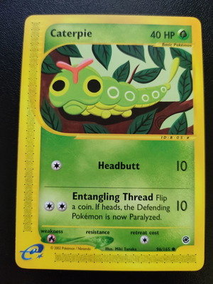 Pokemon Caterpie 96/165 used card from Expedition Base Set 2002