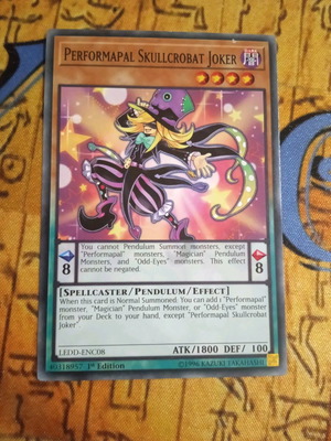 Performapal Skullcrobat Joker κάρτα Yu-Gi-Oh! σαν καινούργιο