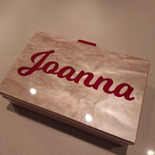 Joanna wooden handbag like new, pink