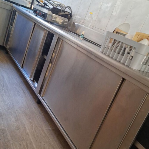 Inox counter with shelves like new