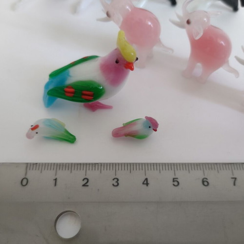 Mini glass animal families used