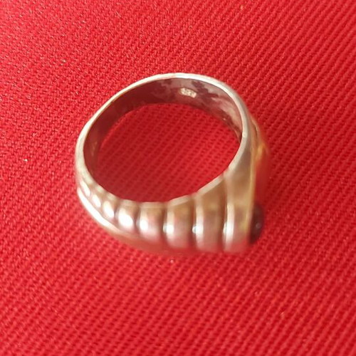 Silver ring 925 with 14K gold and blue stone used