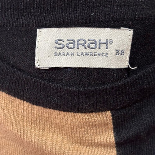 Sarah Lawrence knitted midi dress like new, black and beige