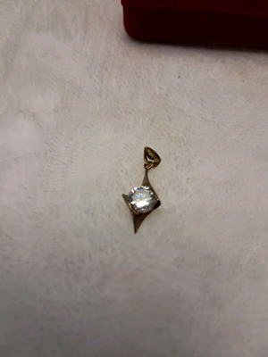 Silver 925 gold-plated pendant like new with crystal