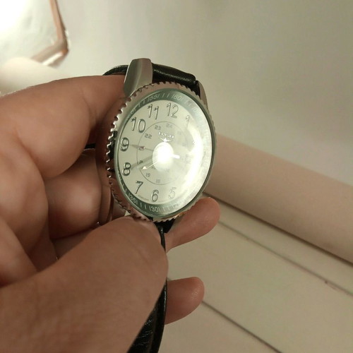 Elysee Automatic White Watch Dusseldorf Germany 3 ATM, unused, leather strap