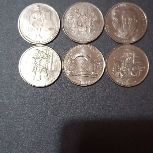 Set of 6 500 Drachma coins Athens 2004 new