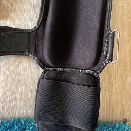 Twins Small Leather Shin Guards used with elbow pads and groin guard
