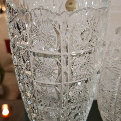 Set of crystal vases like new, 3 pieces
