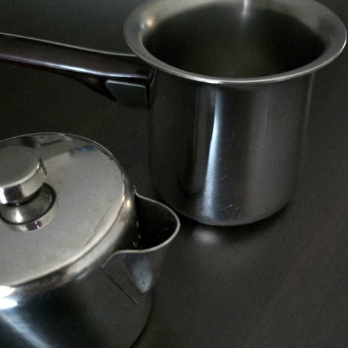 Stainless Steel Set with Briki and Jug used, durable kitchenware