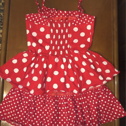 Energiers red polka dot dress for girls 10 years old