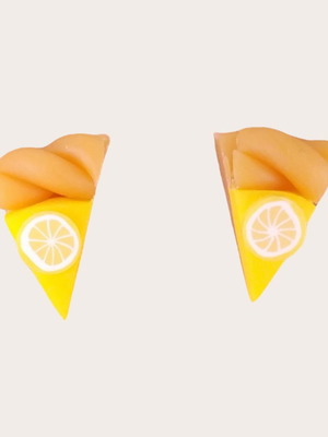 Σκουλαρίκια καρφωτά παστάκια κίτρινα με πολυμερικό πηλό νέα
