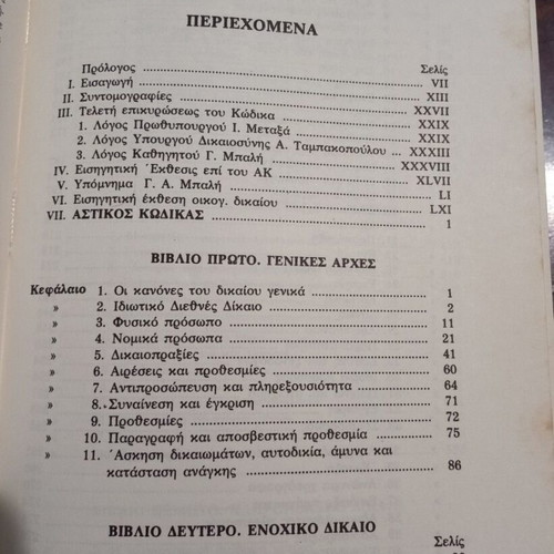 Astikos Kodikas and Introductory Law book by Athanasios Dervenagas, Sakkoula 1985