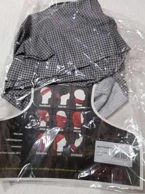 Multi scarf Polo grey checkered polyester new