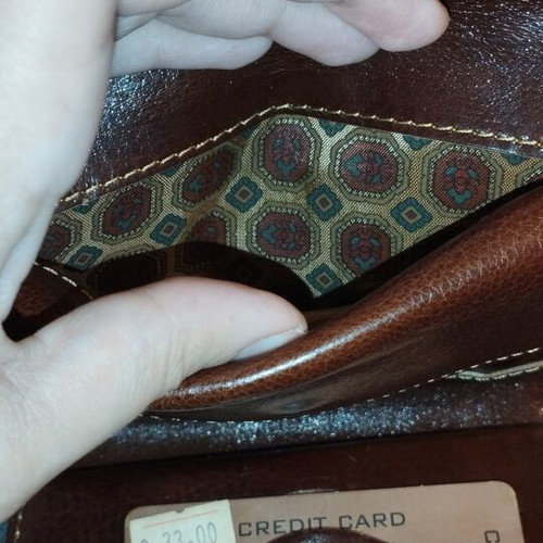 Esse Kappa men's leather wallet, brown, vintage style