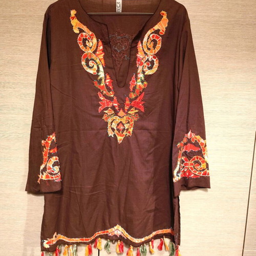Becca by Rebecca long ethnic cotton blouse kaftan