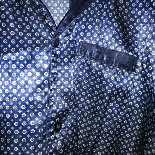 Men's satin pajama large black and blue like new