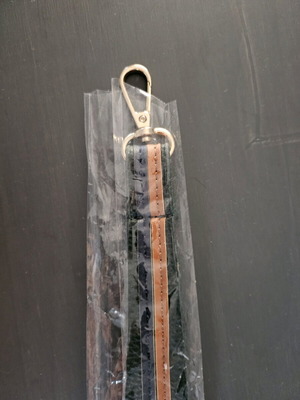 Shoulder bag strap new, dark green with decorative stripes