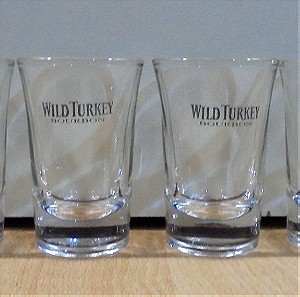 Wild Turkey bourbon whiskey σετ τέσσερα διαφημιστικά σφηνοπότηρα