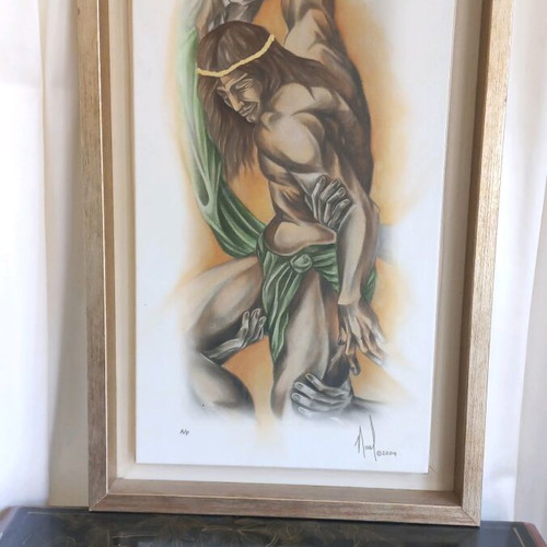 Oil painting signed artwork like new, 2004 piece