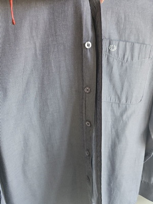 Fred Perry striped shirt, blue and white, size M
