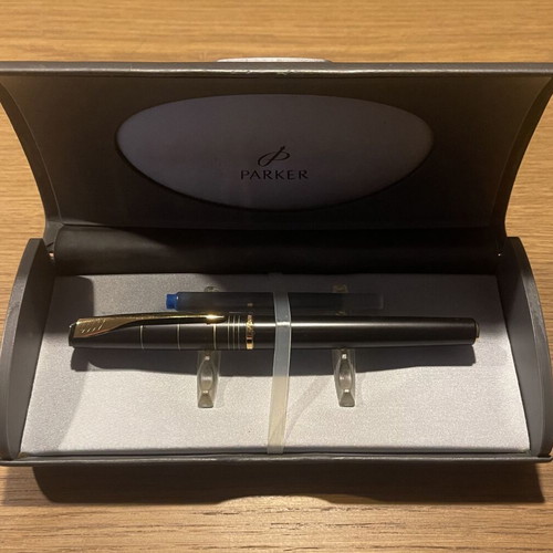 Parker Latitude Silky Black Fountain Pen new with ink refill