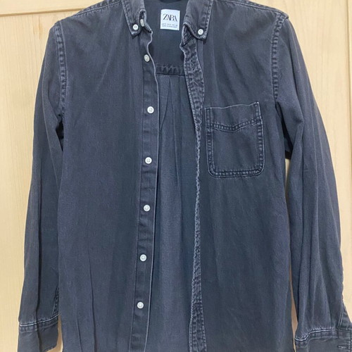 Zara black denim men's shirt small like new