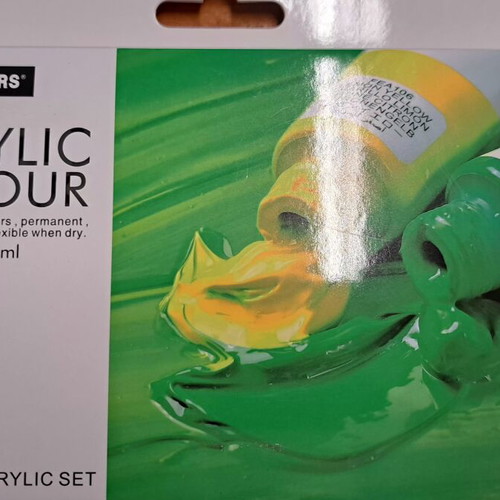 Acrylic paint set and brush set new, 8 colors and 10 brushes