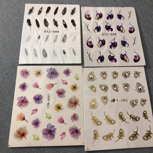 Water Nail Stickers Set of 4 New Full Nail