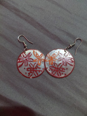 Handmade earrings like new, multicolor
