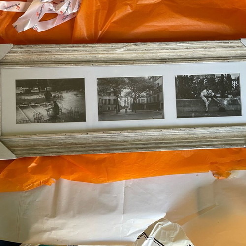 Multi-Photo Frame 3-Position in Vintage Wooden Frame New