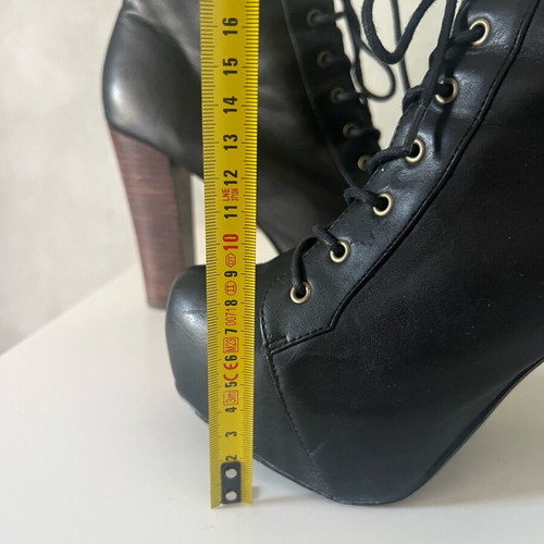 Black Lolita Style High Heel Boots like new, size 41