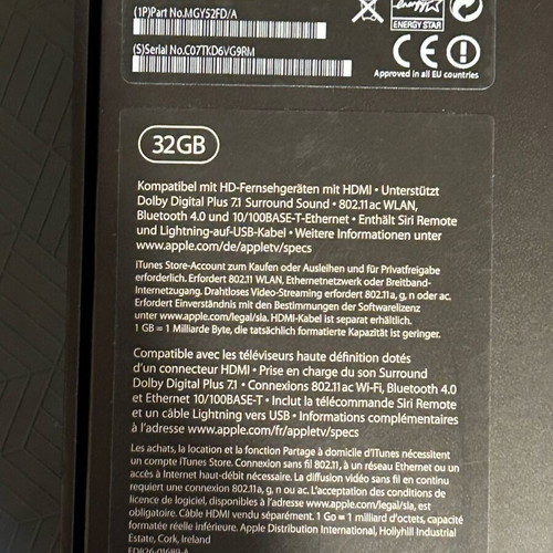 Apple TV 3rd Generation 32 GB used