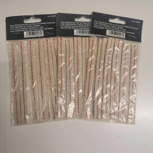 Spare wicks for hurricane lamp new, 3 sets of 6 pieces