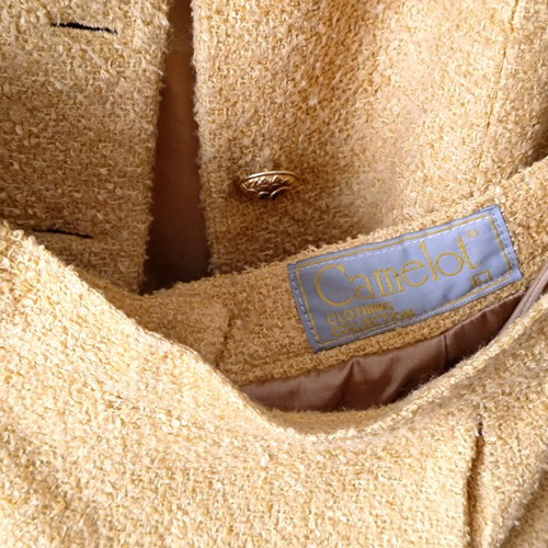 Vintage Camelot tweed/bouclé suit set used, yellow/gold