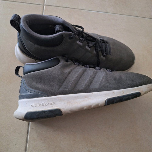 Adidas cloudfoam men's athletic shoes used, gray, size 46.5