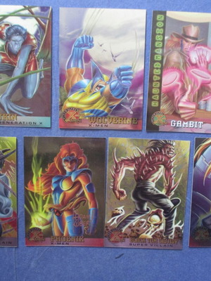 Κάρτες X-Men Fleer 1994-1996 μεταχειρισμένες, πακέτο 7 chromium