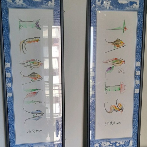 Japanese designs used, set of 2 art prints 78×28cm
